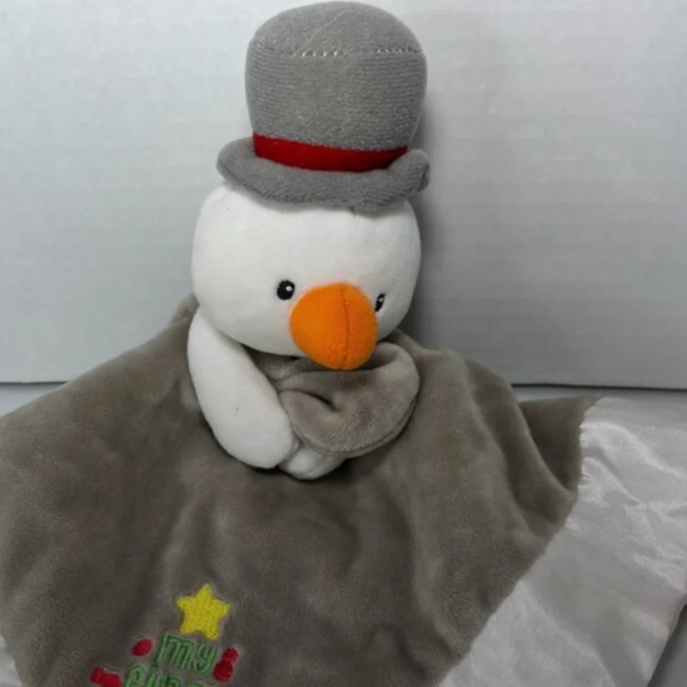 Baby Gund Snowman Lovey “Baby’s 1st Christmas” Security Blanket Lovie 4061087